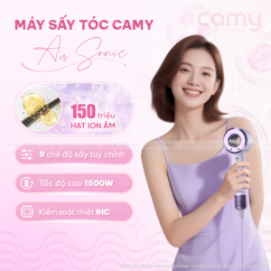 Alternative view of Máy sấy tóc ion âm Camy Air Sonic tốc độ cao 2 chiều nóng lạnh bảo vệ tóc 1500W dây điện 2m7 BH 12T