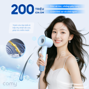 Alternative view of Máy sấy tóc ion âm Camy Cloud Wave 2 chiều nóng lạnh tốc độ cao 1600W, bảo vệ tóc bảo hành 12 tháng