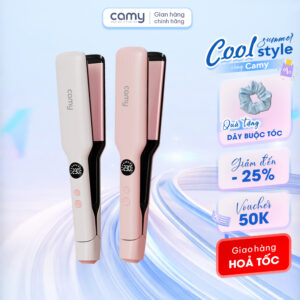 Máy duỗi tóc ion âm Camy Gleam chuyên nghiệp ép tóc chuẩn salon, tấm nhiệt bản to ceramic bảo vệ tóc