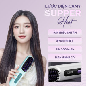 Alternative view of Lược điện chải tóc không dây ion âm Camy SupperHeat chăm sóc tóc mềm mượt, gỡ rối làm nóng nhanh 20s